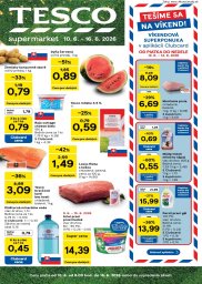 Tesco leták  s platnosťou 10. 6. - 16. 6. 2026 Supermarkety