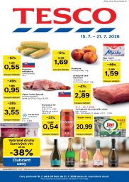 1. strana letáka Tesco 15. 7. - 21. 7. 2026 Veľké hypermarkety a obchodné domy