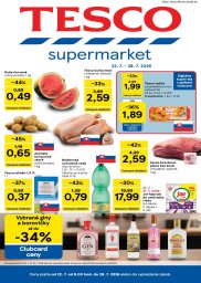 1. strana letáka Tesco 22. 7. - 28. 7. 2026 Supermarkety